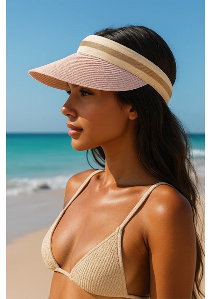 Hasır Lüx Ithal Pudra Pembe Vizör Şapka Sperlik
