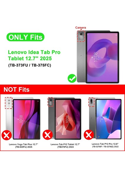 Lenovo Idea Tab Pro 12,7 Inç TB-373FU Uyumlu Kılıf Üçgen Tri Folding Kalem Bölmeli Standlı Kılıfı fiyatları