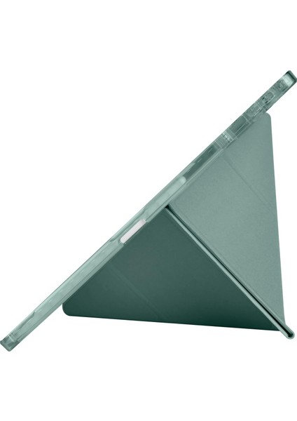 Lenovo Idea Tab Pro 12,7 Inç TB-373FU Uyumlu Kılıf Üçgen Tri Folding Kalem Bölmeli Standlı Kılıfı modelleri