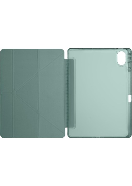 Lenovo Idea Tab Pro 12,7 Inç TB-373FU Uyumlu Kılıf Üçgen Tri Folding Kalem Bölmeli Standlı Kılıfı indirimleri