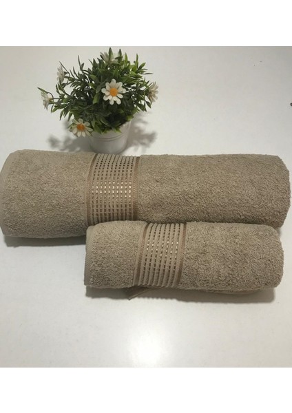 2’li (Ikili)Pamuklu Banyo Havlusu Seti – %100 Saf Pamuklu , Yumuşak ve Emici Büyük Banyo Havlusu 90X150 cm ve Baş Havlusu 50X90 cm