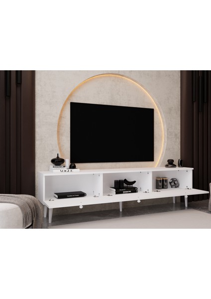 Melura Tv Ünitesi - Tv Sehpası 200 cm %100 Mdf Lake Ahşap Ayaklı fiyatları