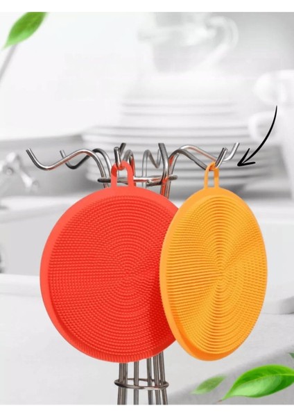Iki Yüzeyli Silikon Bulaşık Pedi, 2'li Set, Dayanıklı ve Pratik Kullanım