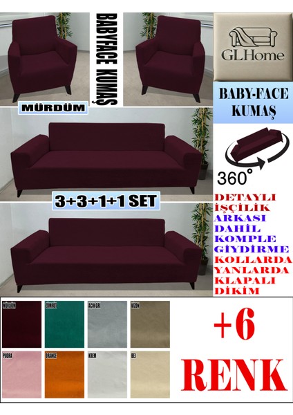 Baby Face Kumaş 3+3+1+1 Komple Giydirme Kanepe&çekyat, Bohem, Porto, Vb. Model Koltuk Kılıfı