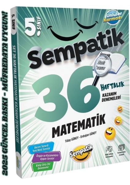 5.sınıf Sempatik Matematik 36 Haftalık Kazanım Denemeleri fiyatları