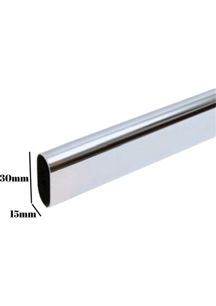 Metal Oval Krom Mobilya Dolap Askı Borusu(Krom)(Oval)(2 Adet Ayaklı Kapalı Flanş-1 Adet Boru) modelleri