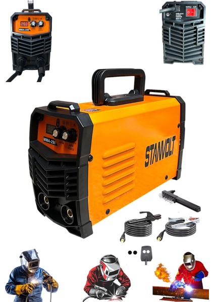 250 Amper Inverter Dijital Ekran Fan Soğutma Kademeli Çanta Kaynak Makinesi Bakır Sargı Maske Hediye modelleri