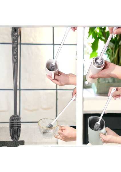 Uzun Saplı Silikon Temizlik Fırçası, Biberon, Kavanoz ve Bardak Yıkama Için fiyatları