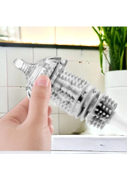 Uzun Saplı Silikon Temizlik Fırçası, Biberon, Kavanoz ve Bardak Yıkama Için indirimleri