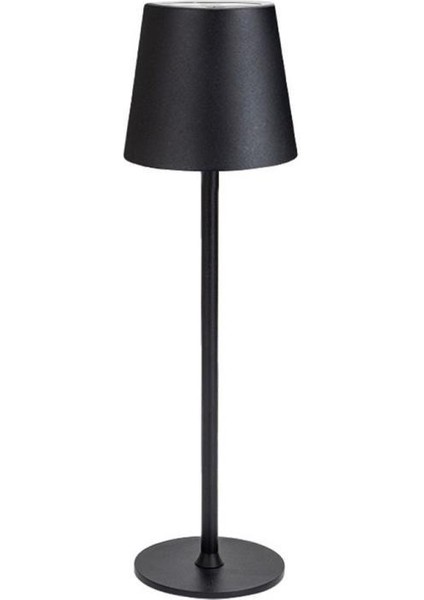 Şapkalı Siyah Ledli Masa Lambası 38CM