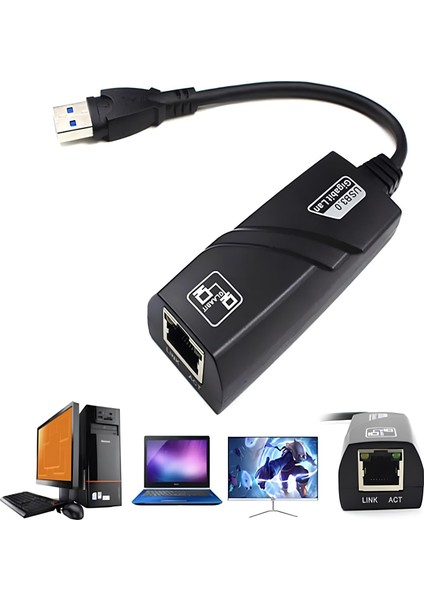 USB to Ethernet Gigabit Adaptör – 10/100/1000 Mbps | Siyah Renk | Tak-Çalıştır 🔌🌐 fırsatları