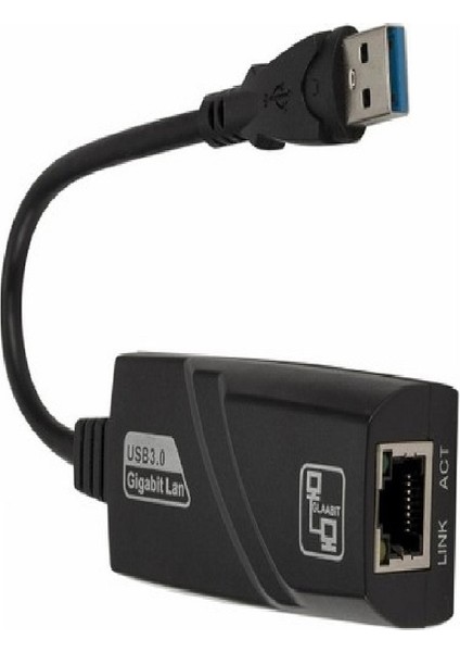 USB to Ethernet Gigabit Adaptör – 10/100/1000 Mbps | Siyah Renk | Tak-Çalıştır 🔌🌐