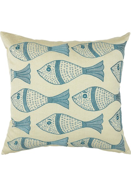 Kyadar Balık Desenli Kırlent 50X50 cm