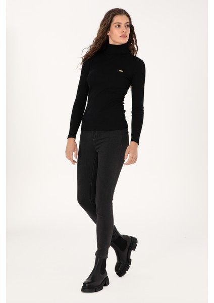 Kadın Siyah Sweatshirt 50313430-VR046 fırsatları