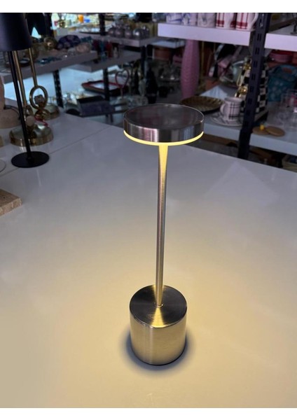 Gümüş Çubuk Model Ledli Masa Lambası 33CM fiyatları