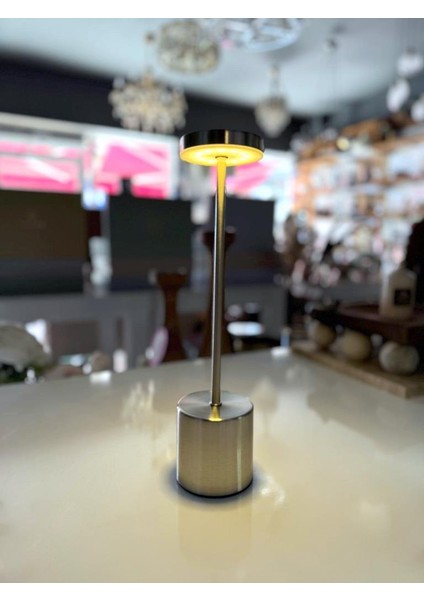 Gümüş Çubuk Model Ledli Masa Lambası 33CM indirimleri