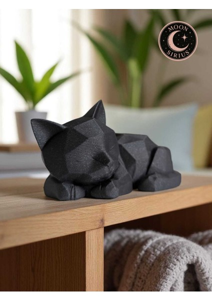 Geometrik Siyah Uyuyan Kedi Biblo – Dekoratif Masaüstü Obje fiyatları
