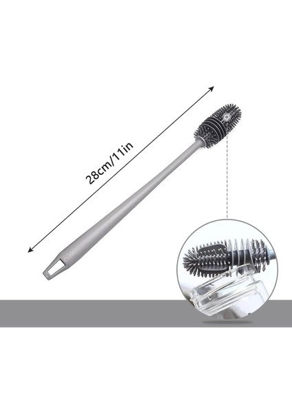 Uzun Saplı Silikon Fırça ile Biberon ve Suluk Temizliği fırsatları