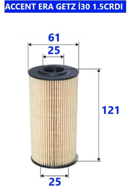 Yağ Filtre Uzun Accent Era 07-11 1.5 Crdı Getz 06-10 1.5 Crdı I30 08-11 1.6crdı Matrıx 05-