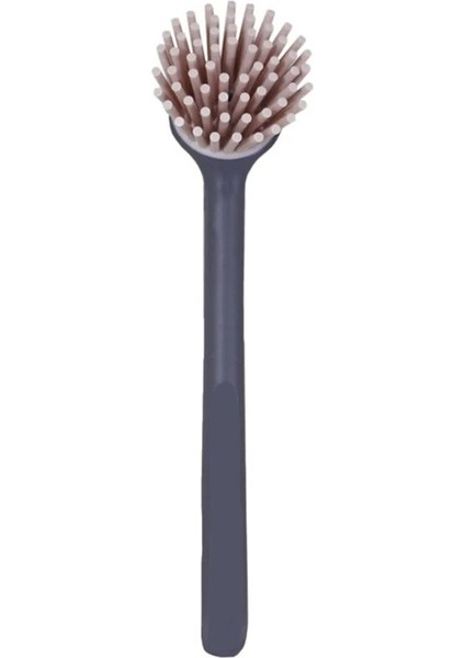 Gri Silikon Başlıklı Bulaşık Temizleme Fırçası, Pratik ve Hijyenik Kullanım Sağlar.