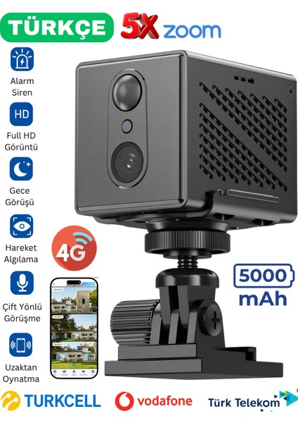 3036 Mini 4g Sim Kartlı Bataryalı Ip Güvenlik Kamerası Gece Görüşlü (İç-Dış Mekan )Bebek Odası