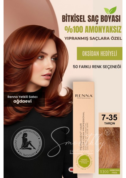 Amonyaksız Bitkisel Yıpranmış Saçlar İçin Saç Boyası 7-35 Yoğun Küllü Açık Kumral 60 ml