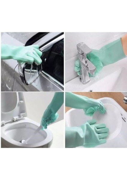 Isıya Dayanıklı Pratik Silikon Bulaşık Yıkama Eldiveni, Kolay ve Güvenli Temizlik Için Idealdir fırsatları