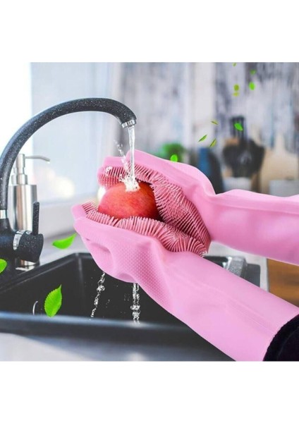 Isıya Dayanıklı Pratik Silikon Bulaşık Yıkama Eldiveni, Kolay ve Güvenli Temizlik Için Idealdir