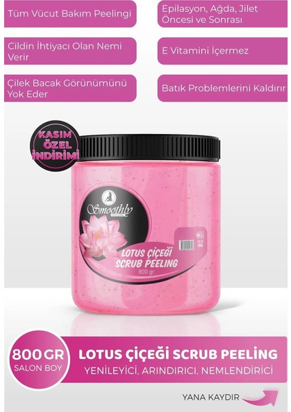 Lotus Çiçeği Özlü Canlandırıcı & Yumuşatıcı El Ayak ve Vücut Bakım Peelingi 800GR indirimleri