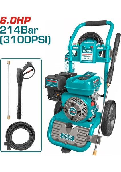 Benzinli Yüksek Basınçlı Yıkama Makinesi 3100 Psı 214 Bar 6.0 Hp TGT250105E