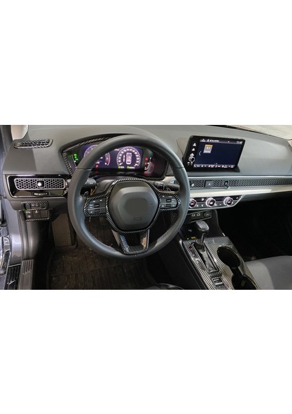 Honda - Civic Fe1 2022+ Uyumlu Kontrol Panel Kaplama Seti - Karbon modelleri