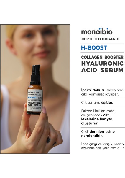 Organik Hyalüronik Asit Serum – Yoğun Nemlendirici Gece ve Gündüz Serumu - Vegan H- Boost Serum modelleri