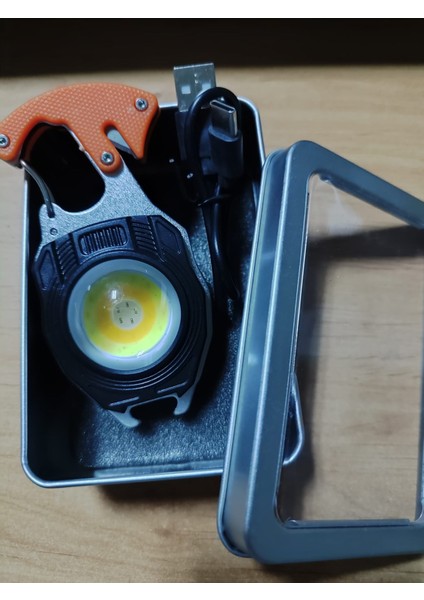Büyük Boy Orjinal 10,5 cm Acil Durum Kamp Feneri Anahtarlık USB Çakmaklı Cam Kırıcı Kemer Kesici modelleri