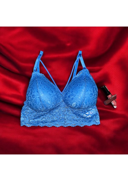 Dantelli Çapraz Askılı Büstiyer Kaplı Bralet Sütyen Takımı indirimleri