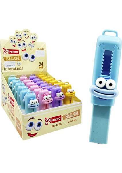 Smile Face Max Sürgülü Silgi (ER-4546) 24 Adet