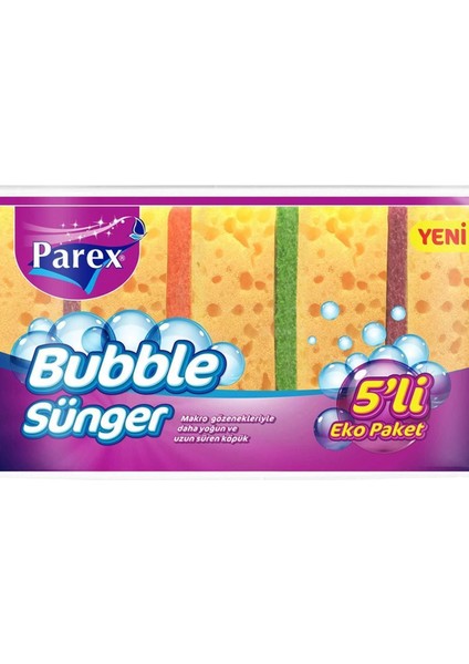 Yumuşak ve Dayanıklı 5'li Ekolojik Sünger Seti, Temizlik Keyfi Sağlıyor.