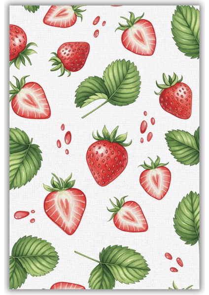 Çilek Desenli Modern Halı Dijital Baskılı Dokuma Kaymaz Tabanlı Yıkanabilir Antre Halısı fiyatları