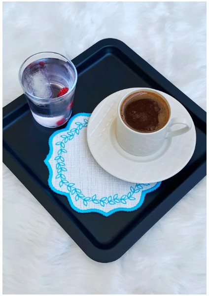 Yaprak Nakışlı Kahve Altlığı,sunum Peçetesi,kahve Yanı Peçetesi,6’lı Kokteyl Peçetesi,bardak Altlığı fiyatları