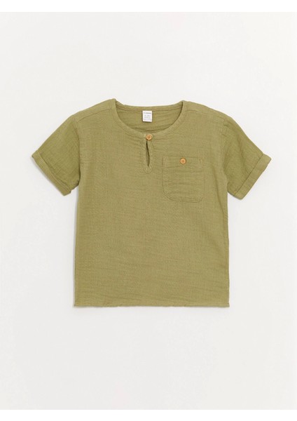 Lcw Kids Yeşil Bisiklet Yaka Kısa Kollu Erkek Bebek Tişört ve Pantolon 2'li Takım indirimleri