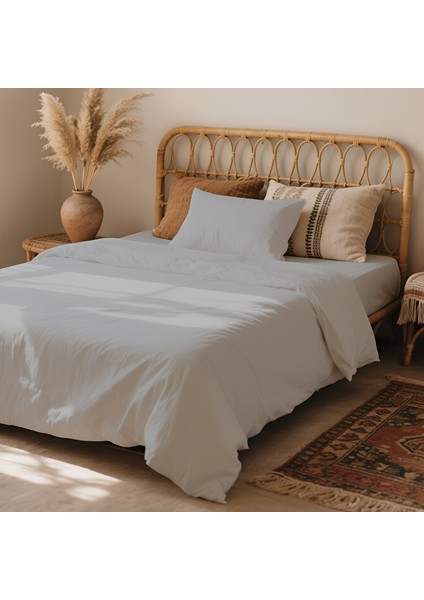 3 Parça Lastikli Çarşaflı Ranforce Pamuklu Kumaş Tek Kişilik Nevresim Takımı