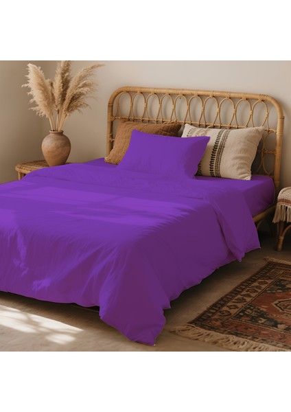 3 Parça Lastikli Çarşaflı Ranforce Pamuklu Kumaş Tek Kişilik Nevresim Takımı