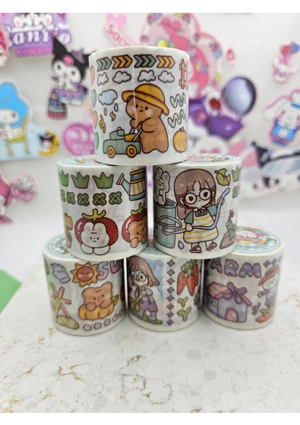 1 Rulo Karalama Defter Çıkartmaları Karikatür Çiçek Kız Sevimli Çıkartmalar 2 mt Su Geçirmez Pet Diy fiyatları