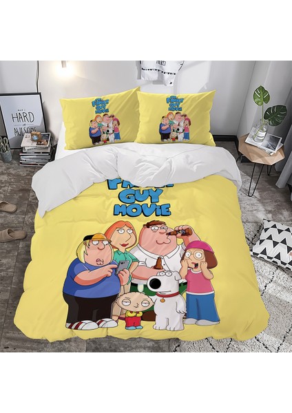 Family Guy Temalı Baskılı Çift Kişilik Nevresim Takımı