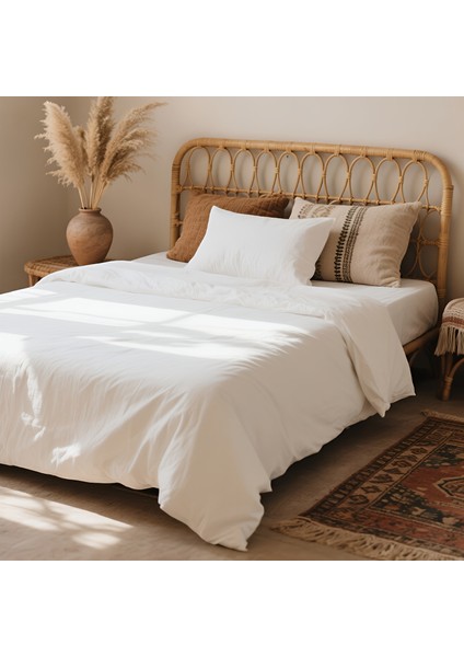 3 Parça Lastikli Çarşaflı Ranforce Pamuklu Kumaş Tek Kişilik Nevresim Takımı