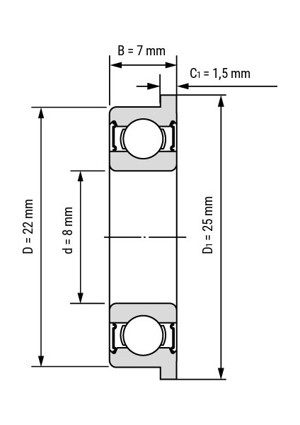 F 608 Zz 10 Adet Flanşlı Minyatür Rulman (Metal Kapak) 8X22X7 fırsatları