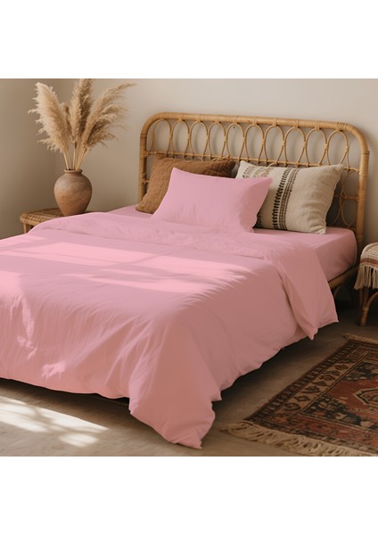 3 Parça Lastikli Çarşaflı Ranforce Pamuklu Kumaş Tek Kişilik Nevresim Takımı