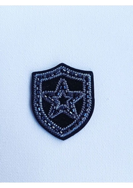 Özel El Işi Boncuk Yıldız Işlemeli Küçük Arma ( 4 cm )