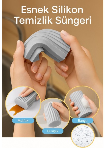 Çok Amaçlı Silikon Sünger – Pratik ve Etkili Temizlik Aracı