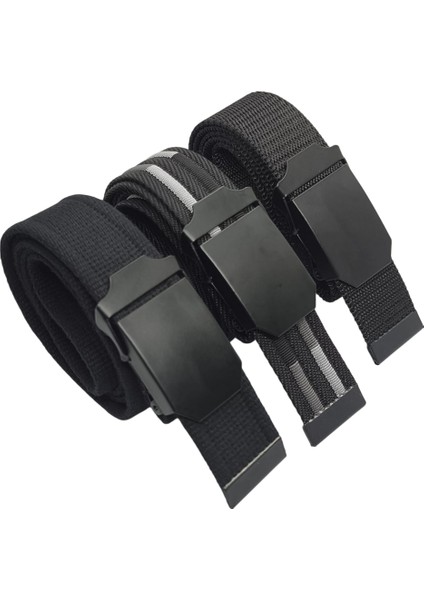 3 Adet Kemer Siyah Erkek Palaska Tarzı