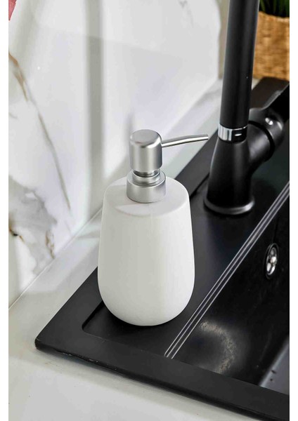 Lüks Porselen Beyaz Sıvı Sabunluk 400ML Şık Ve Modern